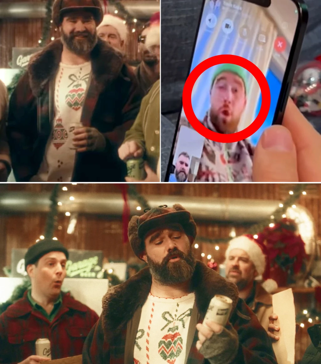 Travis Kelce Crashes Brother Jason's Holiday Beer Commercial with