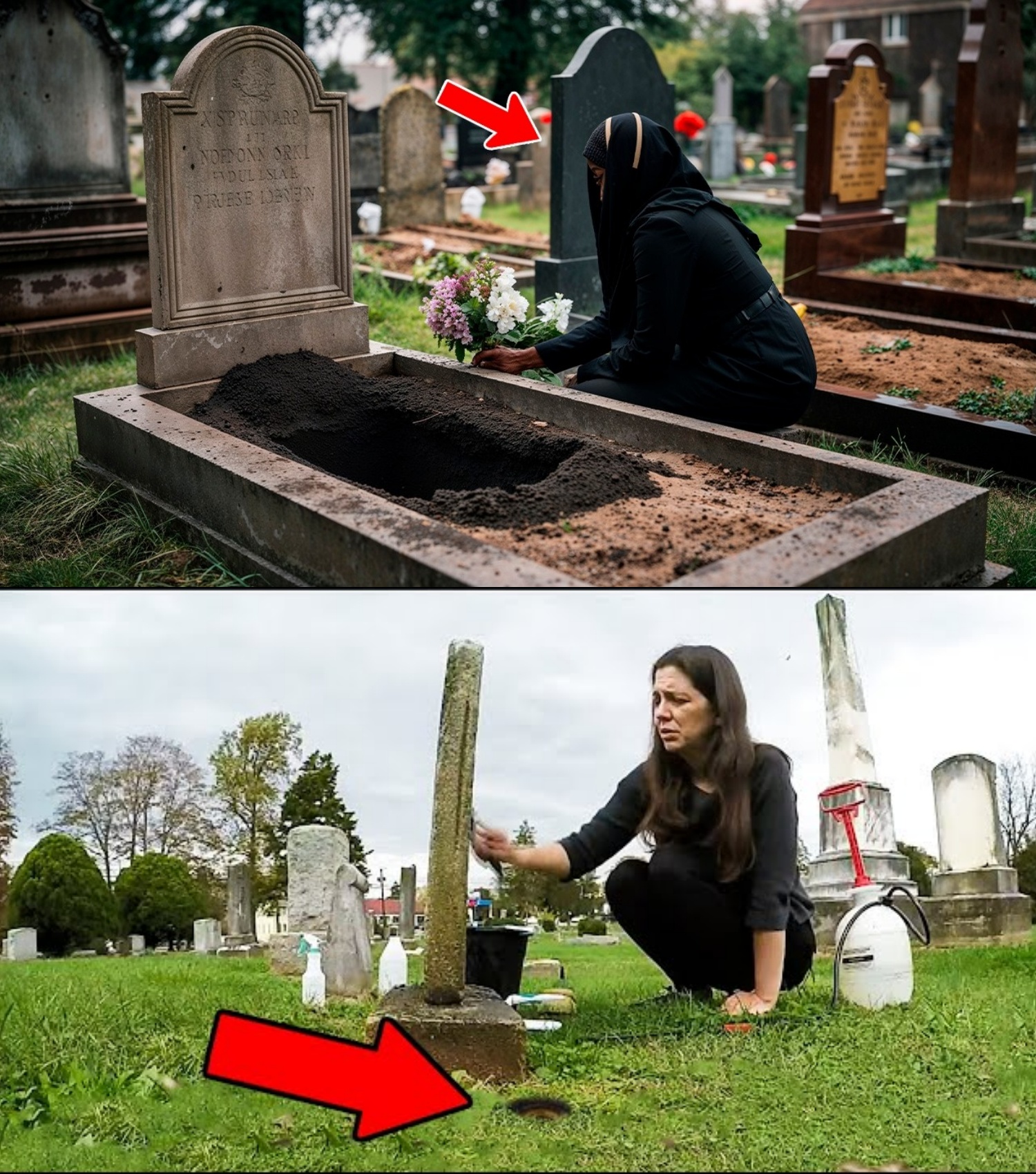 She Was Cleaning Her Husband’s Grave When She Found a Hole What She Dug
