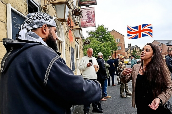 BRITISH ACTIVIST FACES-OFF WITH MUSLIM PREACHER IN STUNNING LIVE CLASH...