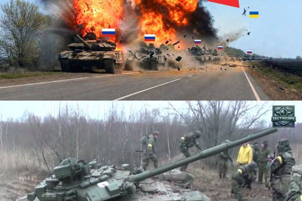 WATCH Ukraine ERASED a Russian Tank Convoy — One Tank Thought It Escap...